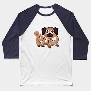 Cute Brown Pug Baseball T-Shirt